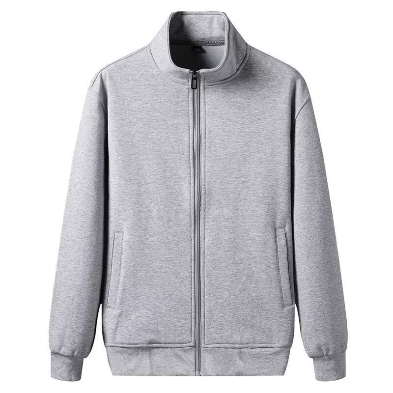 Autumn and Winter Cardigan Sweater Mens Spring and Autumn 2024 Korean Style New Round Neck Loose Top chic Hong Kong Style Trend light gray [counter quality]] 