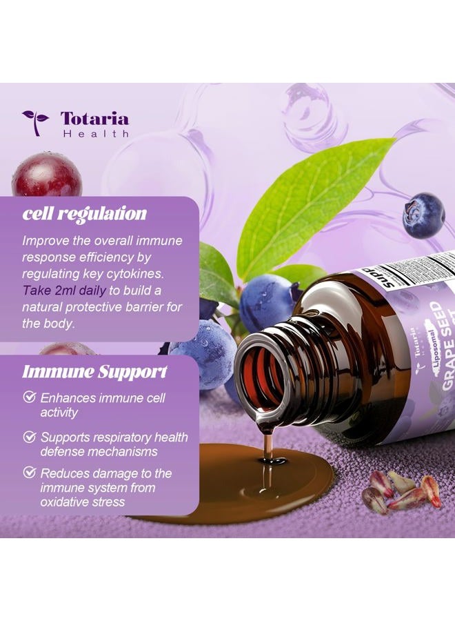 Totaria Grape Seed Extract Liquid Drops | High Potency 95% Polyphenols Antioxidant Supplement for Skin, Heart & Immune Support | Vegan, Gluten Free | Alcohol-Free & Non-GMO | 2FL - Image 4