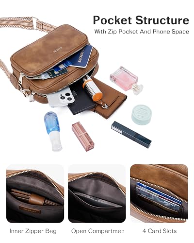 CHOLISS Small Purses for Women, Travel Purses Anti Theft Crossbody Bags for Women, Vegan Leather with Adjustable Wide Guitar Strap - Image 4