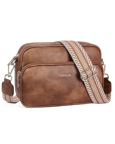 CHOLISS Small Purses for Women, Travel Purses Anti Theft Crossbody Bags for Women, Vegan Leather with Adjustable Wide Guitar Strap - Image 1