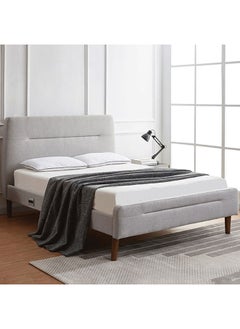 Koble Nodd Upholstrered Bed 120x200cm Twin size Bed in Grey Color