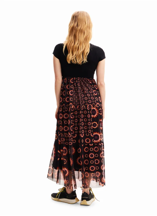 DESIGUAL Geometric Combination Midi Dress