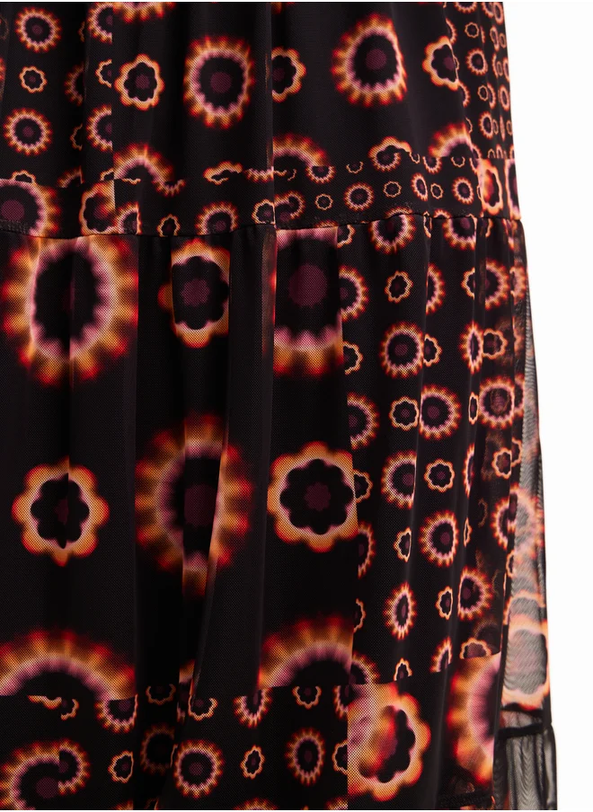 DESIGUAL Geometric Combination Midi Dress
