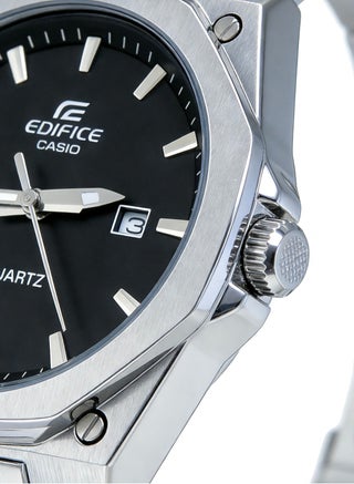 CASIO EDIFICE 100 متر مقاوم للماء الحركة الكوارتز حزام من الفولاذ المقاوم للصدأ ساعة للرجال صف أسود - view 3
