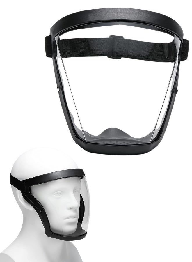 Anti-Fog Full-Face Protective Face Shield – Clear Plastic Cover for Adults – Sand and Splash Resistant – Comfortable Black Headband - Image 1