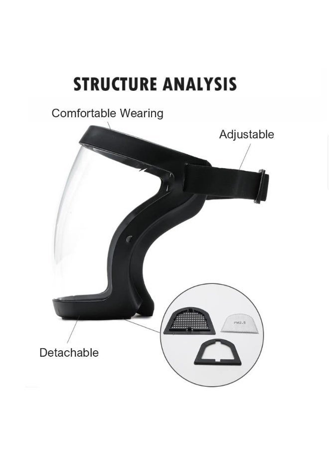 Anti-Fog Full-Face Protective Face Shield – Clear Plastic Cover for Adults – Sand and Splash Resistant – Comfortable Black Headband - Image 4