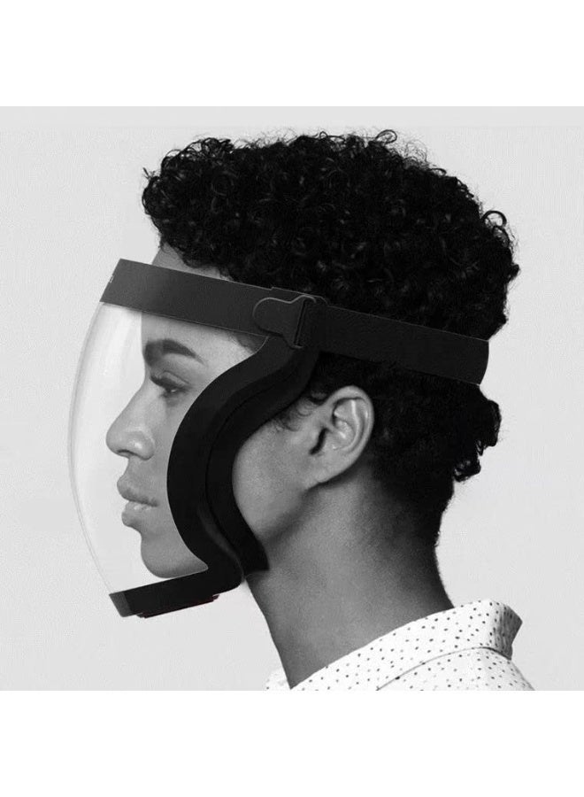 Anti-Fog Full-Face Protective Face Shield – Clear Plastic Cover for Adults – Sand and Splash Resistant – Comfortable Black Headband - Image 3