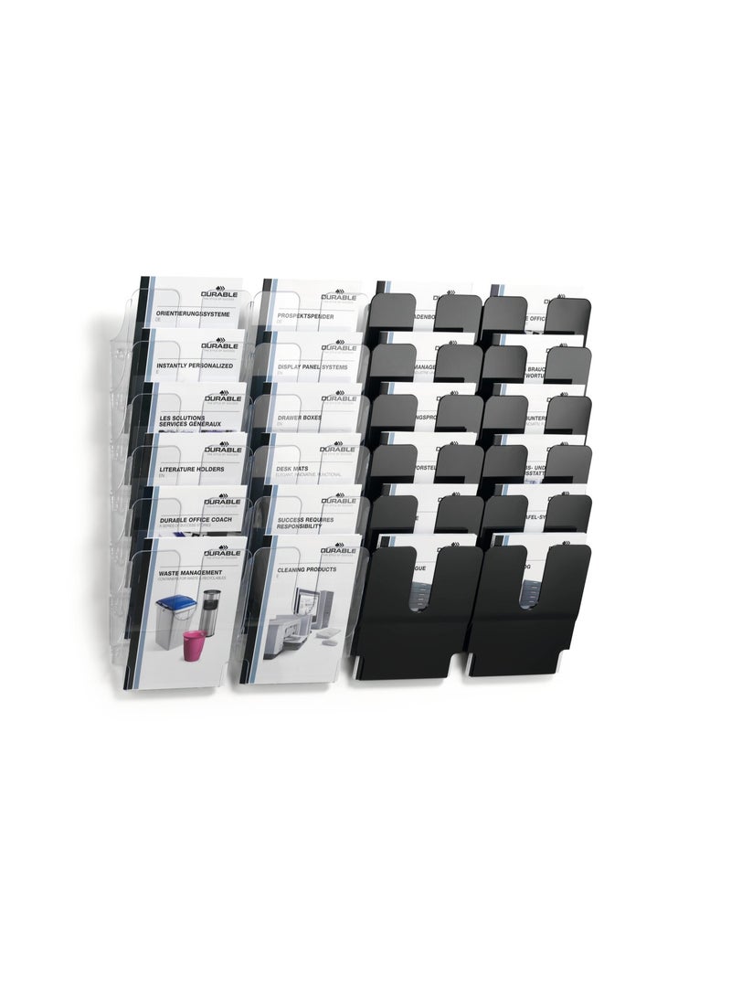 Durable Wall-Mounted Plastic Document Holder, 6-Tier A4 File Organizer, White - Image 3