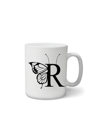 كوب سيراميك أبيض مع طباعة تصميم حرف R له جناح فراشة مزخرف وقرون استشعار - pzsku/Z226753E97AECDF7CD48EZ/45/_/1718112162/5dc2287e-3bc7-4647-9447-887021d9e0c2