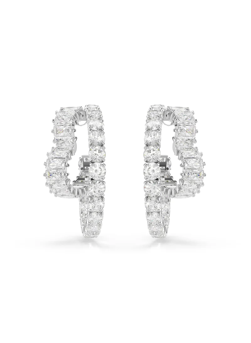 SWAROVSKI Matrix:Pe Heart Hoop Earrings