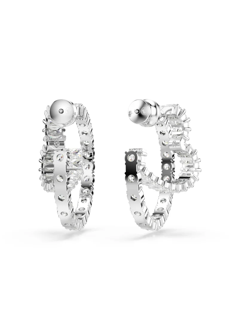 SWAROVSKI Matrix:Pe Heart Hoop Earrings