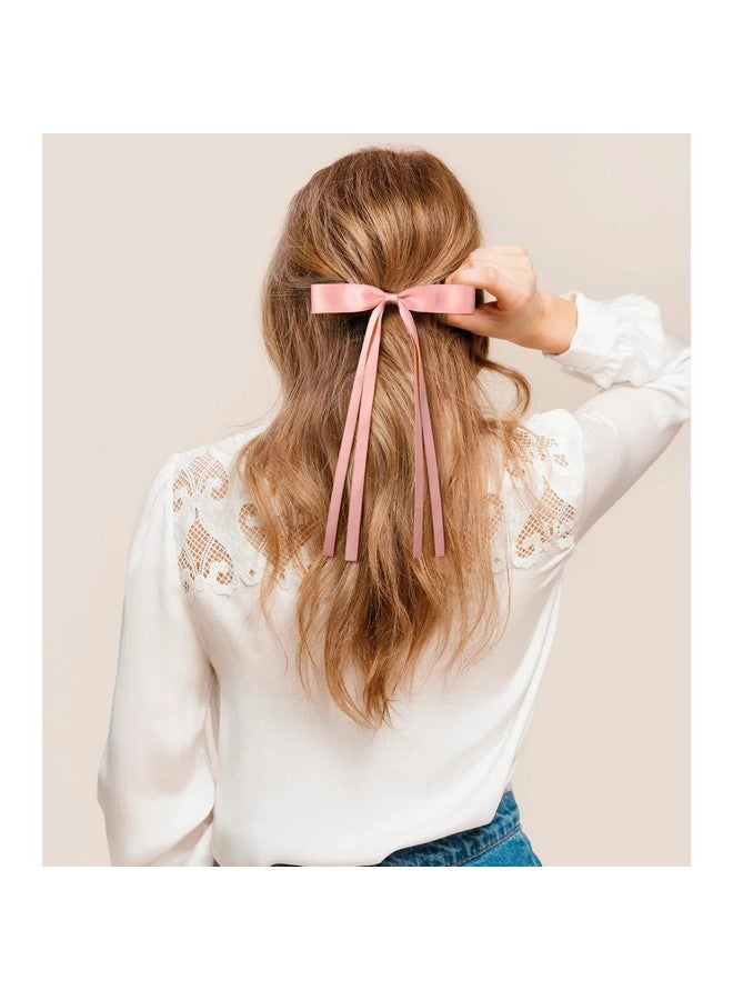 Aileam 6Pcs Hair Bows For Women Hair Clip Hair Tassel Hair Ribbon Ponytail Holder Accessories Slides Metal Clips Barrettes Girls Toddlers Teens White Black Red Pink - Image 2