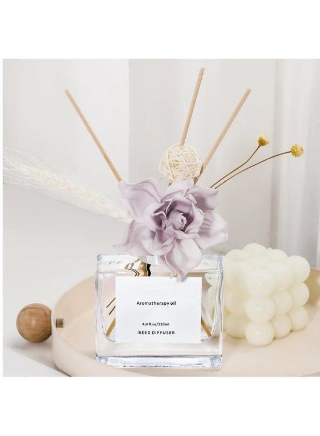 مجموعة موزع روائح معطر برائحة اللافندر، سعة 120 مل، مع أعواد عطرية، مناسب للمنزل والمكتب والحمام والرفوف