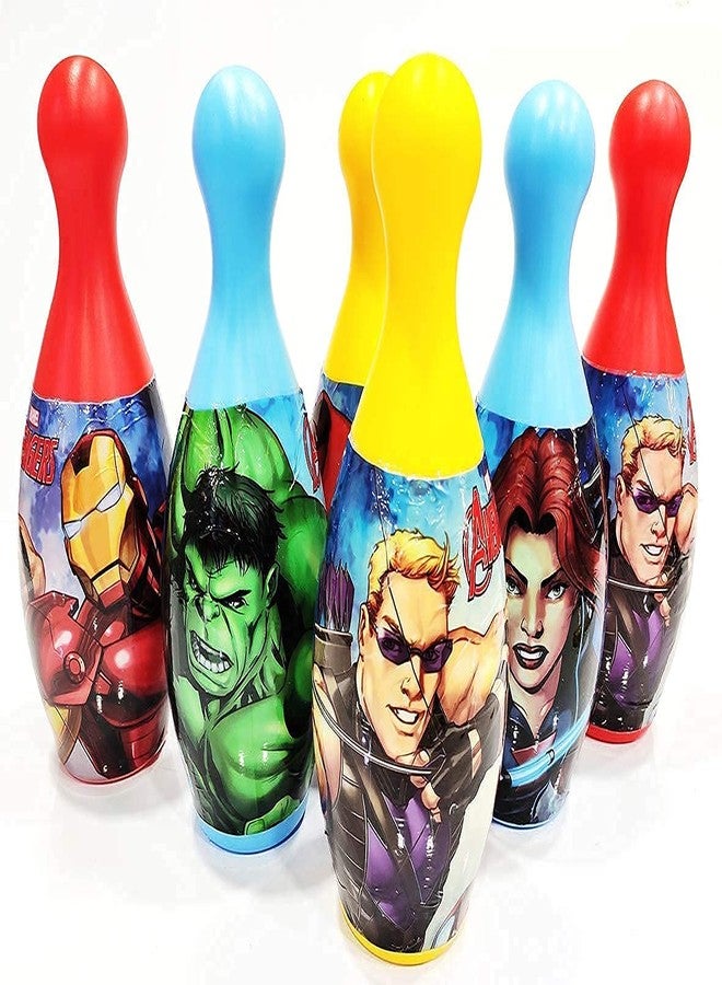 BlackZone Bowling Game Set for Kids with 6 Pin and 1 Ball Sport Toys Gift for Baby Boys Girls Age Above 1 Year Years Old,Color May be Vary Plastic (Avenger) - Image 3