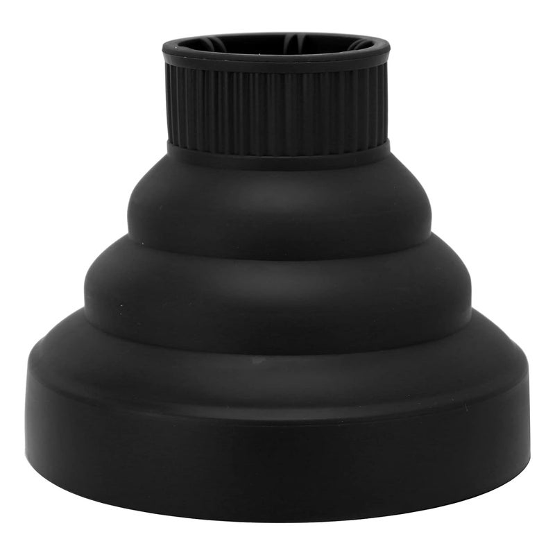 klarako Diffuser Hair Dryer Curly Hair, Silicone Diffuser Attachment Universal Collapsible Hair Dryer Diffuser Portable Travel Folding Hair Blow Dryer Diffuser Defuser Hairdryer(Black) - Image 1