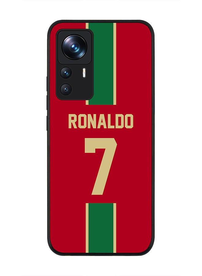 Stylizedd Rugged Black edge case for Xiaomi 12T/12T Pro Slim fit Soft Case Flexible Rubber Edges Anti Drop TPU Gel Thin Cover - Football Team - Portugal Player Name - Ronaldo - Image 1