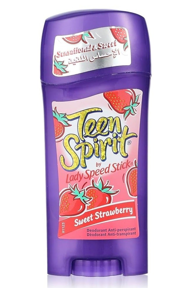 ليدي سبيد ستيك مزيل عرق تين سبيريت برائحة الفراولة الحلوة، 65 غرام