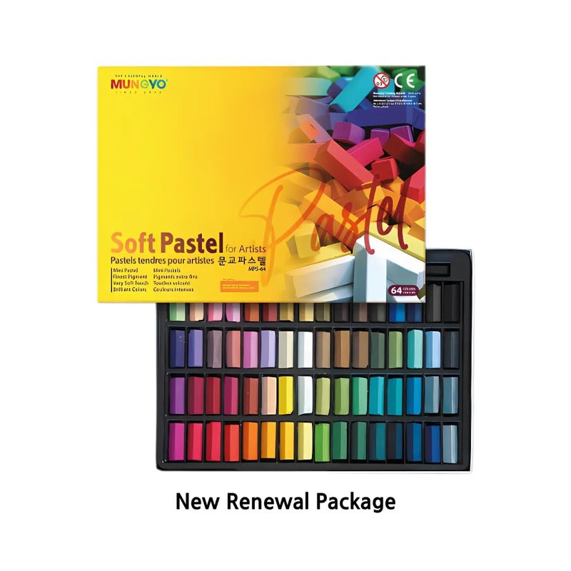MUNGYO Soft Pastel Set â€“ 64 Vibrant Colors for Artists | Smooth & Blendable | Square Shape - Image 2