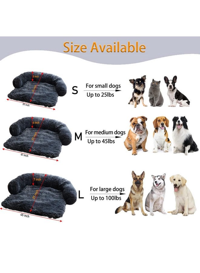 JINCHENG Plush Calming Dog Bed, Couch pet Bed for Furniture Protector, Dog Sofa Bed Washable for Large Medium Small Dogs and Cats - Image 4