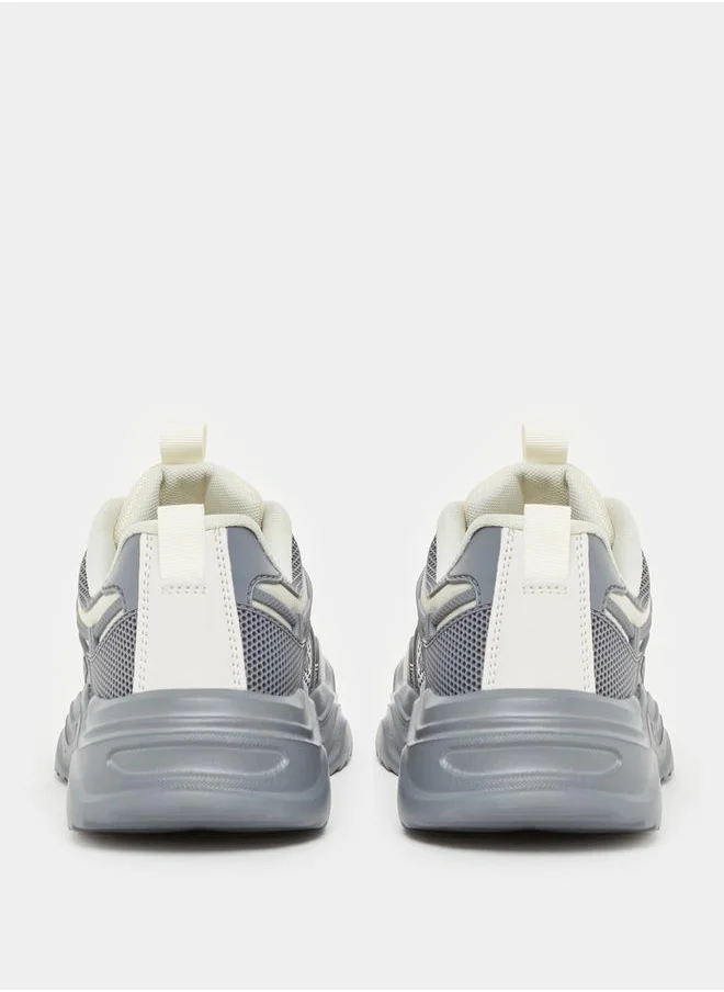 Styli Mesh Chunky Sole Lace Up Sneakers