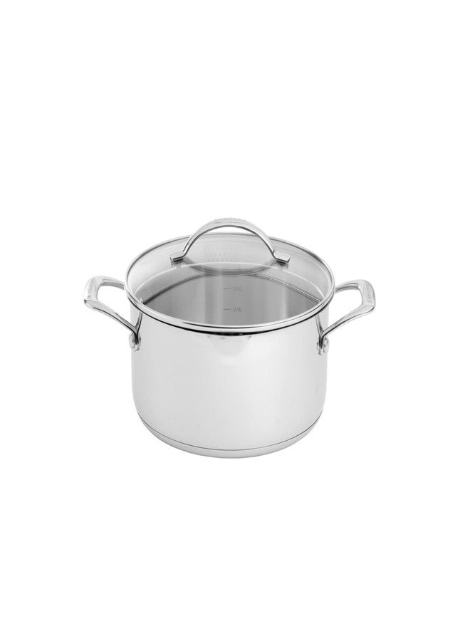 Scanpan STS Stainless Steel 5QT Dutch Oven with Lid, 18/10 Stainless Steel Body, Compatible with All Cooktops, Induction, Oven Safe to 480°F incl. lid, Professional Cookware, Silver - Image 2