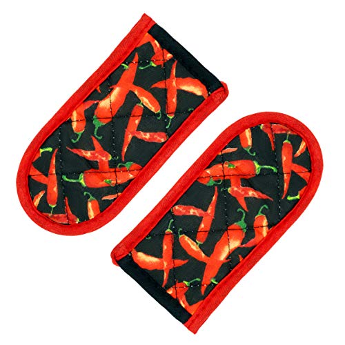 Evoio Cast Iron Skillet Handle Covers, Pan Pot Handle Covers Heat Resistant, Hot Handle Covers, Pan Pot Cast Iron Handle Holder Sleeves Mitt for Kitchen, BBQ and Baking Cookware (2-Pack Red Pepper) - Image 1