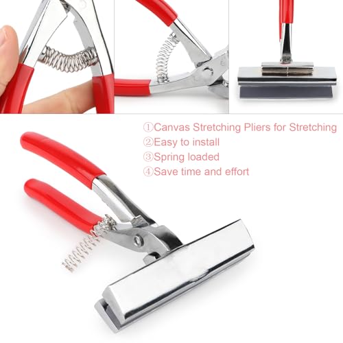 Rongon Canvas Stretching Plier Professional Canvas Pliers Canvas Stretcher Bars with Padded Spring Return Handle Draw Painting Tool for Stretching Clamp Art Oil Painting Canvas - Image 5