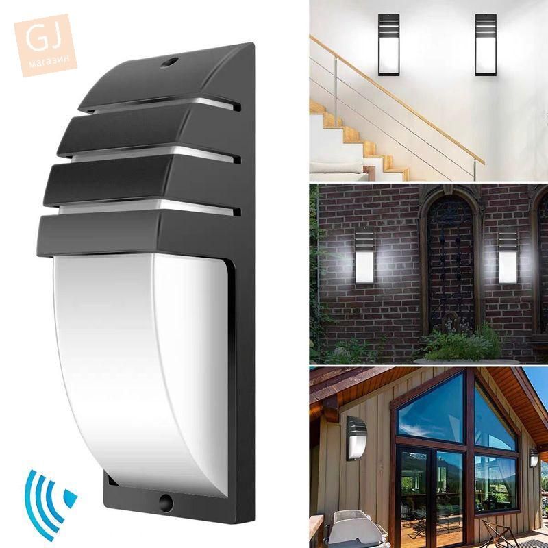 European LED waterproof moisture-proof dustproof aluminum outdoor courtyard wall lamp black - Image 1