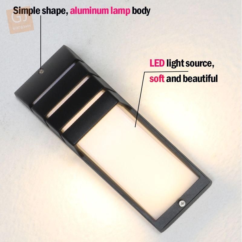 European LED waterproof moisture-proof dustproof aluminum outdoor courtyard wall lamp black - Image 5