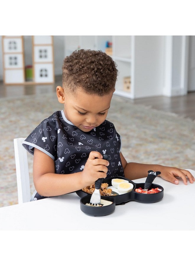 Bumkins Disney Toddler Utensils, Kids Size Fork and Spoon Set, Silicone and Stainless-Steel Training Silverware, Fork / Spork for Self-Feeding, Children Learning to Eat, 18 Mos Up, Mickey Mouse - Image 3