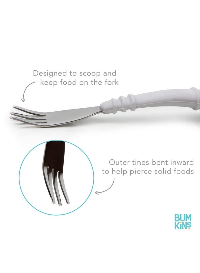 Bumkins Disney Toddler Utensils, Kids Size Fork and Spoon Set, Silicone and Stainless-Steel Training Silverware, Fork / Spork for Self-Feeding, Children Learning to Eat, 18 Mos Up, Mickey Mouse - Image 4