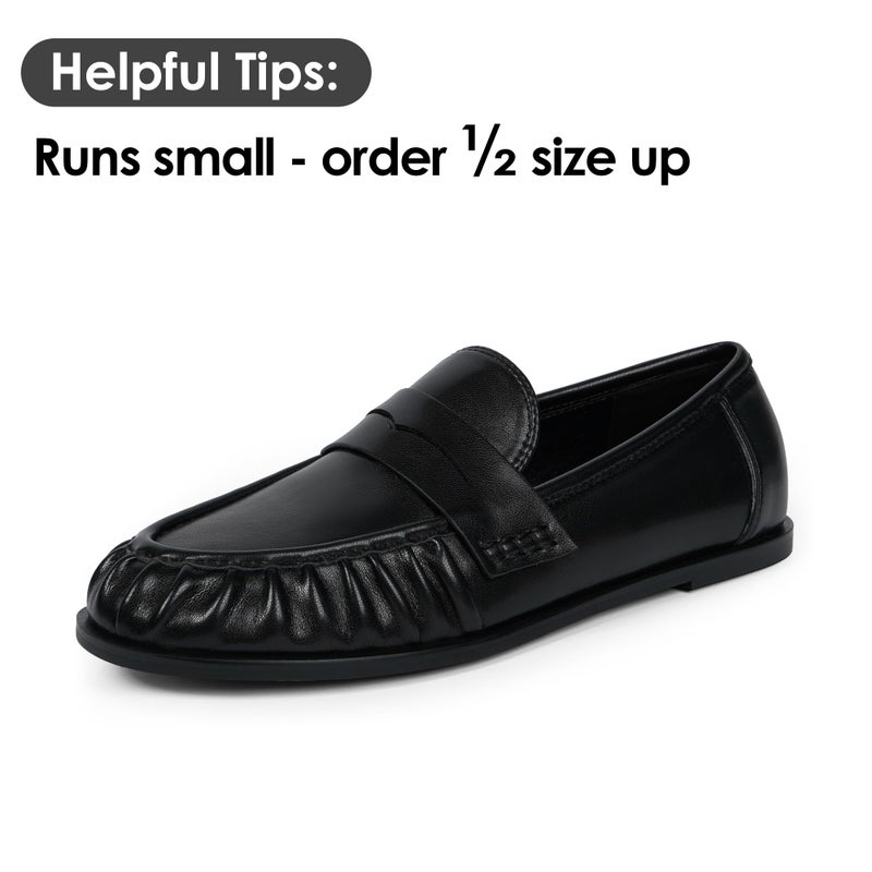 QIY Loafers for Women 2026 Black Flats Shoes Women Dressy Comfortable Walking Moccasins Faux Leather Loafers Slip on Shoes Comfortable Work Flats Size 6 - Image 4