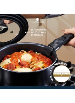 Master Class Master Class Smart Space Saucepans for thinKitchen:, Non-Stick Saucepans for All Hobs, Induction Safe, Non Stick Saucepans, with Removable Handle and Universal Lid, Aluminium, 5-Piece Set, Grey  - Image 4
