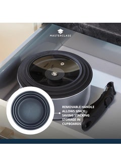 Master Class Master Class Smart Space Saucepans for thinKitchen:, Non-Stick Saucepans for All Hobs, Induction Safe, Non Stick Saucepans, with Removable Handle and Universal Lid, Aluminium, 5-Piece Set, Grey  - Image 5