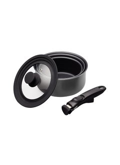 Master Class Master Class Smart Space Saucepans for thinKitchen:, Non-Stick Saucepans for All Hobs, Induction Safe, Non Stick Saucepans, with Removable Handle and Universal Lid, Aluminium, 5-Piece Set, Grey  - Image 1
