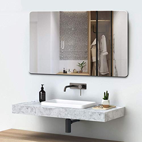 TINITALO Glass Frameless Decorative Rectangular Mirror Wall Mirror For Bathrooms Mirror In Home Mirror Decor Mirror 18 X 24 Inch Qg 78, Unframed, Silver - Image 1