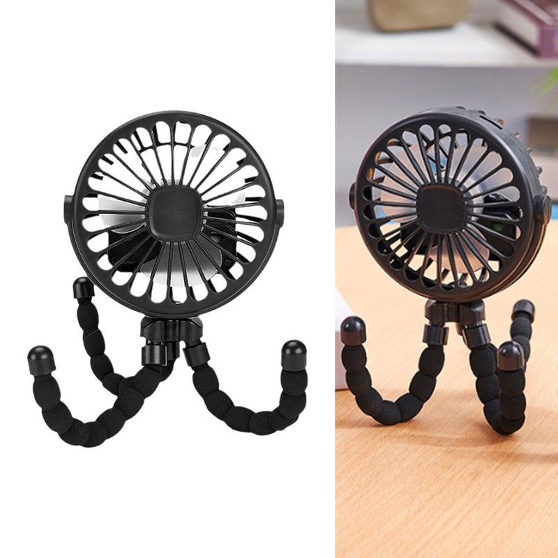 GLOGLOW Nan Stroller Fan Black Portable USB Powered Cooler for Travel Outdoor Use - Image 3