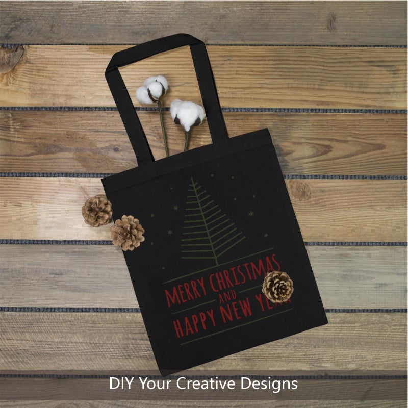 TOPDesign 30-Pack Economical 11.8"x13" Black Cotton Tote Bag, 5oz Lightweight Fabric, Small Reusable Grocery Shopping Cloth Bags, DIY Your Creative Designs - Image 4
