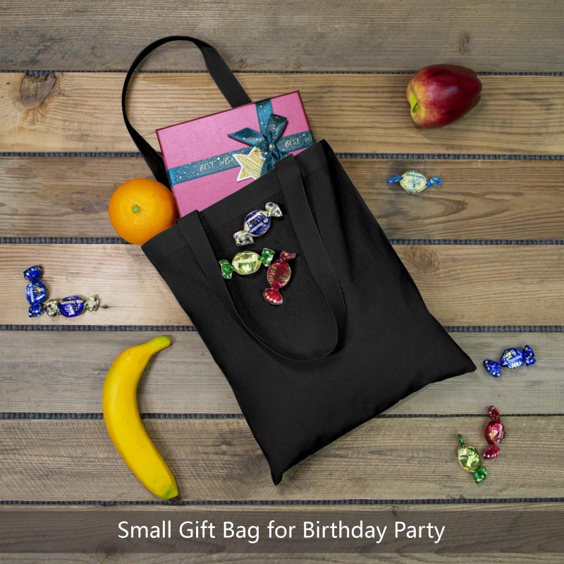TOPDesign 30-Pack Economical 11.8"x13" Black Cotton Tote Bag, 5oz Lightweight Fabric, Small Reusable Grocery Shopping Cloth Bags, DIY Your Creative Designs - Image 2