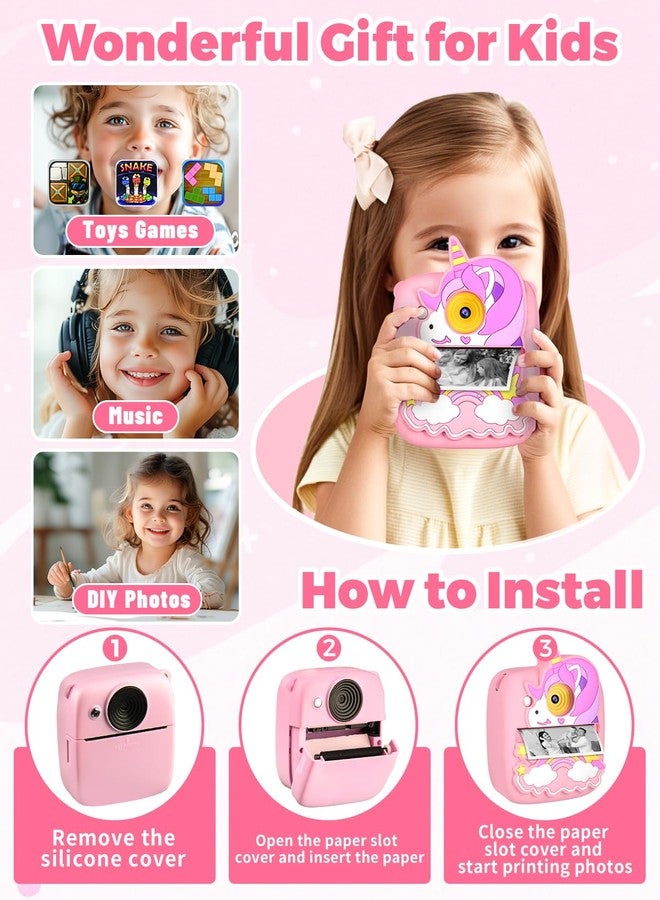 YINGOOT Kids Camera Instant Print, Christmas Birthday Gifts for Girls Age 3-8, 48MP &1080P Children Camera with Photo Paper, Portable Toy Instant Camera for Kids 3 4 5 6 7 8 9 10 Year Old Girls - Image 5