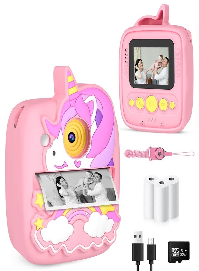 YINGOOT Kids Camera Instant Print, Christmas Birthday Gifts for Girls Age 3-8, 48MP &1080P Children Camera with Photo Paper, Portable Toy Instant Camera for Kids 3 4 5 6 7 8 9 10 Year Old Girls - Image 1