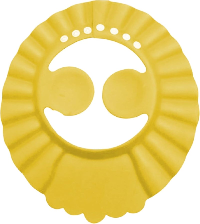 Bebecom Soft & Adjustable Children Shower Cap Shampoo Bath Wash Hair Shield Hat Bathing for Infant Toddler(Yellow)