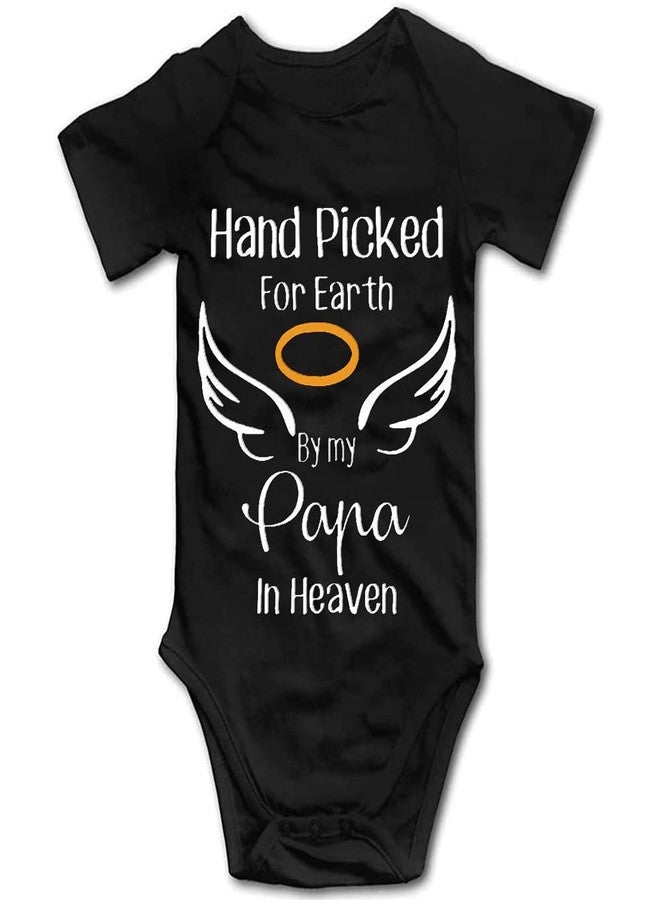 YCICIVDee Unisex-Baby Bodysuit Hand Picked for Earth by My Papa in Heaven Summer Black Short Sleeve 0-3 Months - Image 1