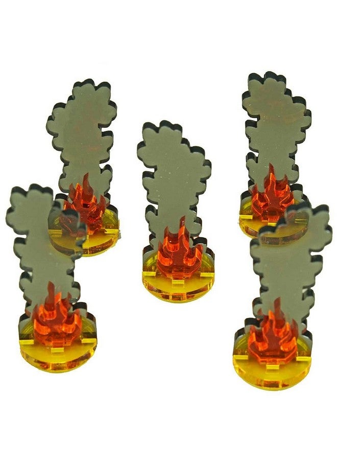 LITKO Flaming Wreckage Marker | Burning Wreckage | Miniature Wargame Fire Marker | Compatible with DND, Pathfinder, TTRPG, Flame of War, Bolt Action, and Other Miniature Games (Medium) - Image 1