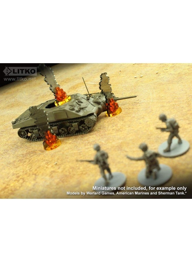 LITKO Flaming Wreckage Marker | Burning Wreckage | Miniature Wargame Fire Marker | Compatible with DND, Pathfinder, TTRPG, Flame of War, Bolt Action, and Other Miniature Games (Medium) - Image 2
