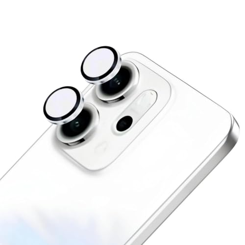 ZARALA Camera Lens Frame Glass Compatible with OPPO Reno14 5G Tempered Glass Aluminum Alloy Frame Individual Camera Lens Protector Cover (Reno14 5G, Silver) - Image 1