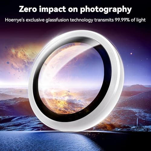 ZARALA Camera Lens Frame Glass Compatible with OPPO Reno14 5G Tempered Glass Aluminum Alloy Frame Individual Camera Lens Protector Cover (Reno14 5G, Silver) - Image 5