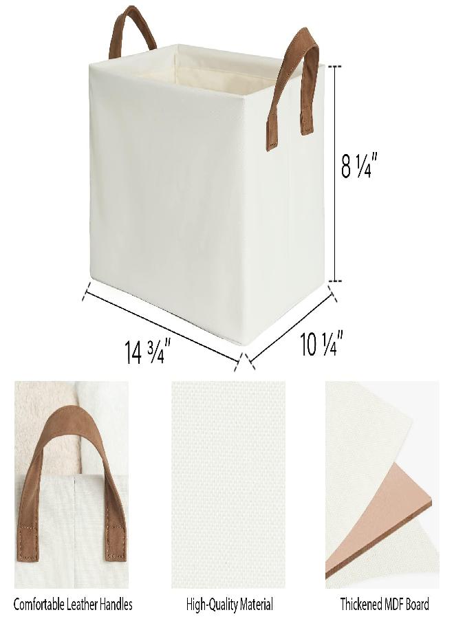 StorageWorks StorageWorks Storage Bins For Shelves With Metal Frame, Rectangle Storage Baskets, Beige, 2-Pack  - Image 2
