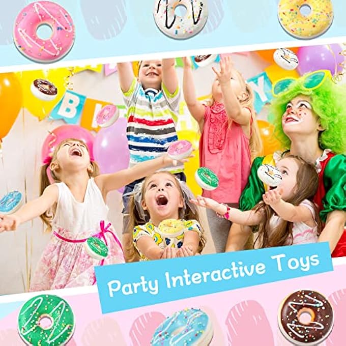 Herdear 20 Pack Rainbow Donut Stress Balls, Stress Relief Donuts Foam Donut Party Favors Fun Stress Balls Donut Fidget for Shop Decorations Birthday Party Games Supplies Boys Girls Adults - Image 3