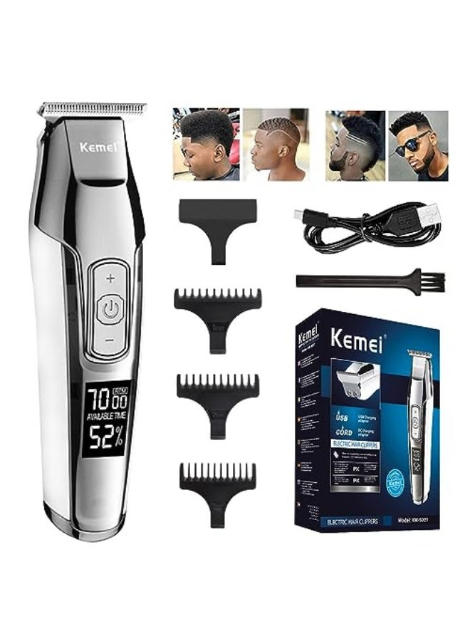 كيم مكينة قص الشعر الكهربائية الاحترافية للرجال من كيميي، مزودة بشاشة LCD، لاسلكية، قابلة لإعادة الشحن عبر USB، للحلاقة بالرصاص. - Image 1